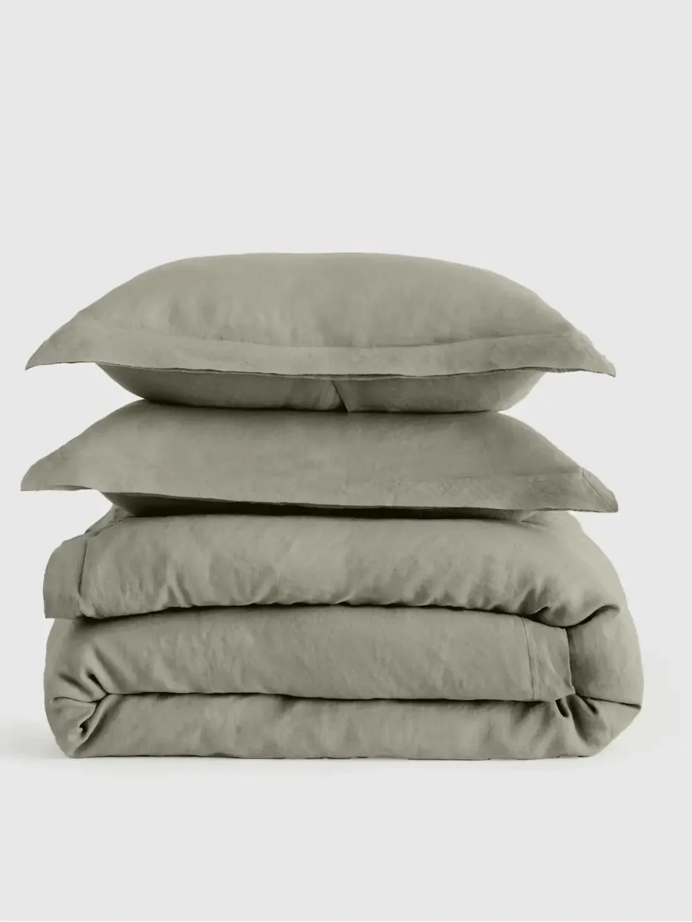 Quince European Linen Double Flange Duvet Cover Set